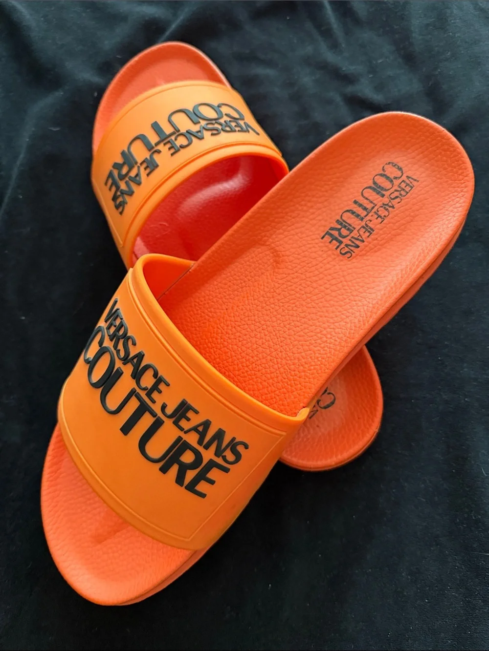 Versace Jeans Couture Orange Slide Sandals